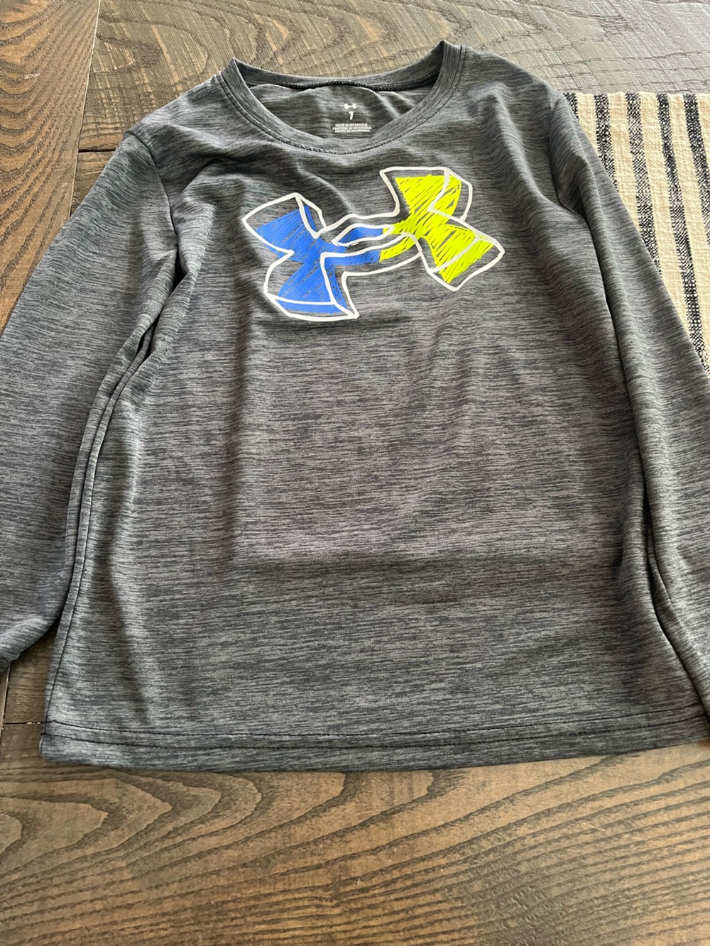 Lot of Two Under Armour Tops-Gray Long-Sleeve Top/Gray Polo